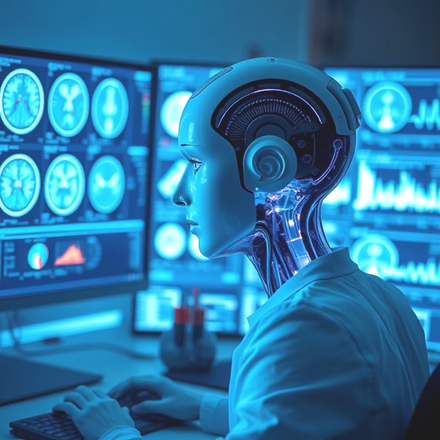 Illustration of ML and AI-based data and image analysis